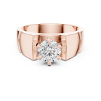 1.50 CT Round Diamond Men's Textured Solitaire Ring