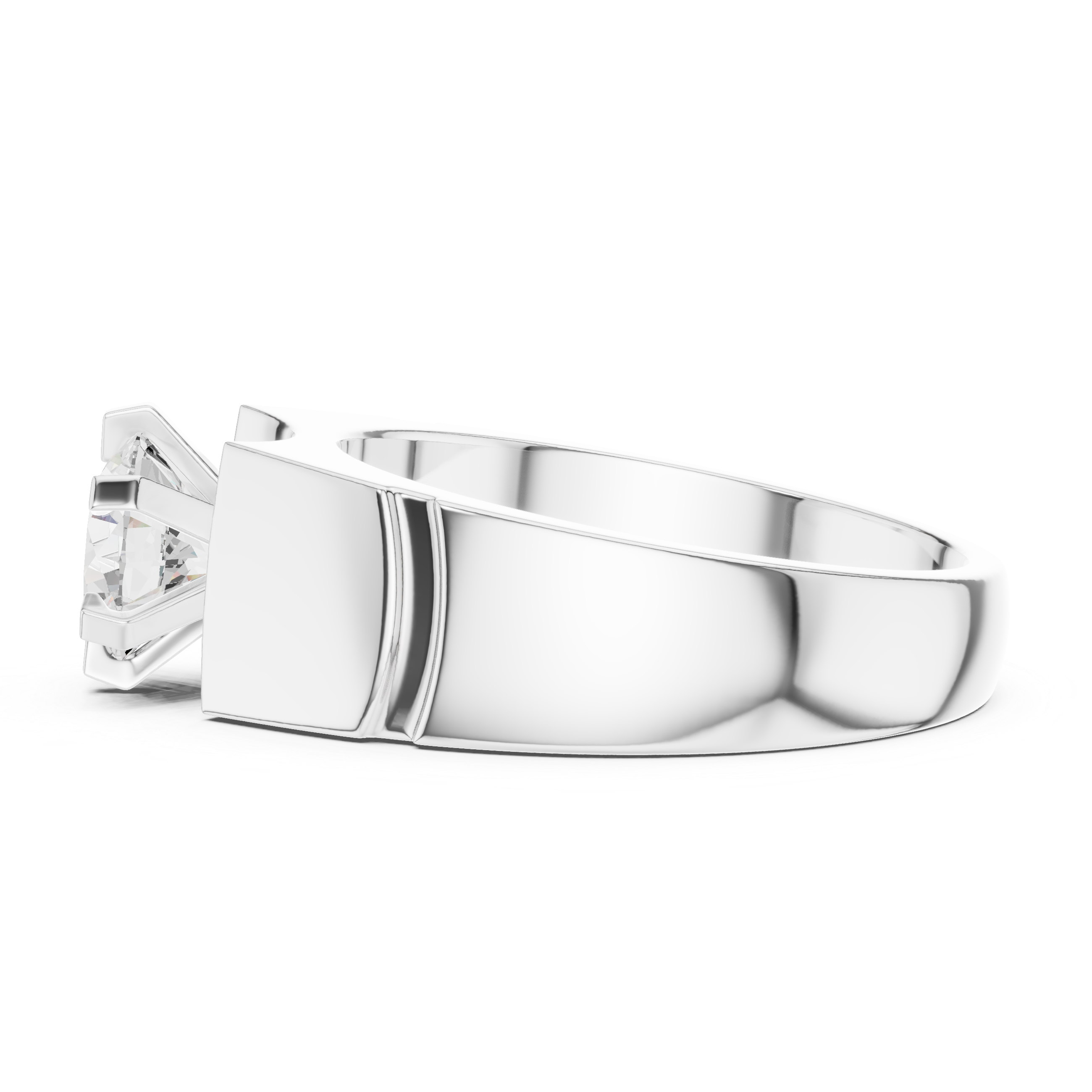 1.50 CT Round Diamond Men's Textured Solitaire Ring