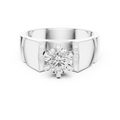 1.50 CT Round Diamond Men's Textured Solitaire Ring