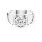 1.50 CT Round Diamond Men's Textured Solitaire Ring