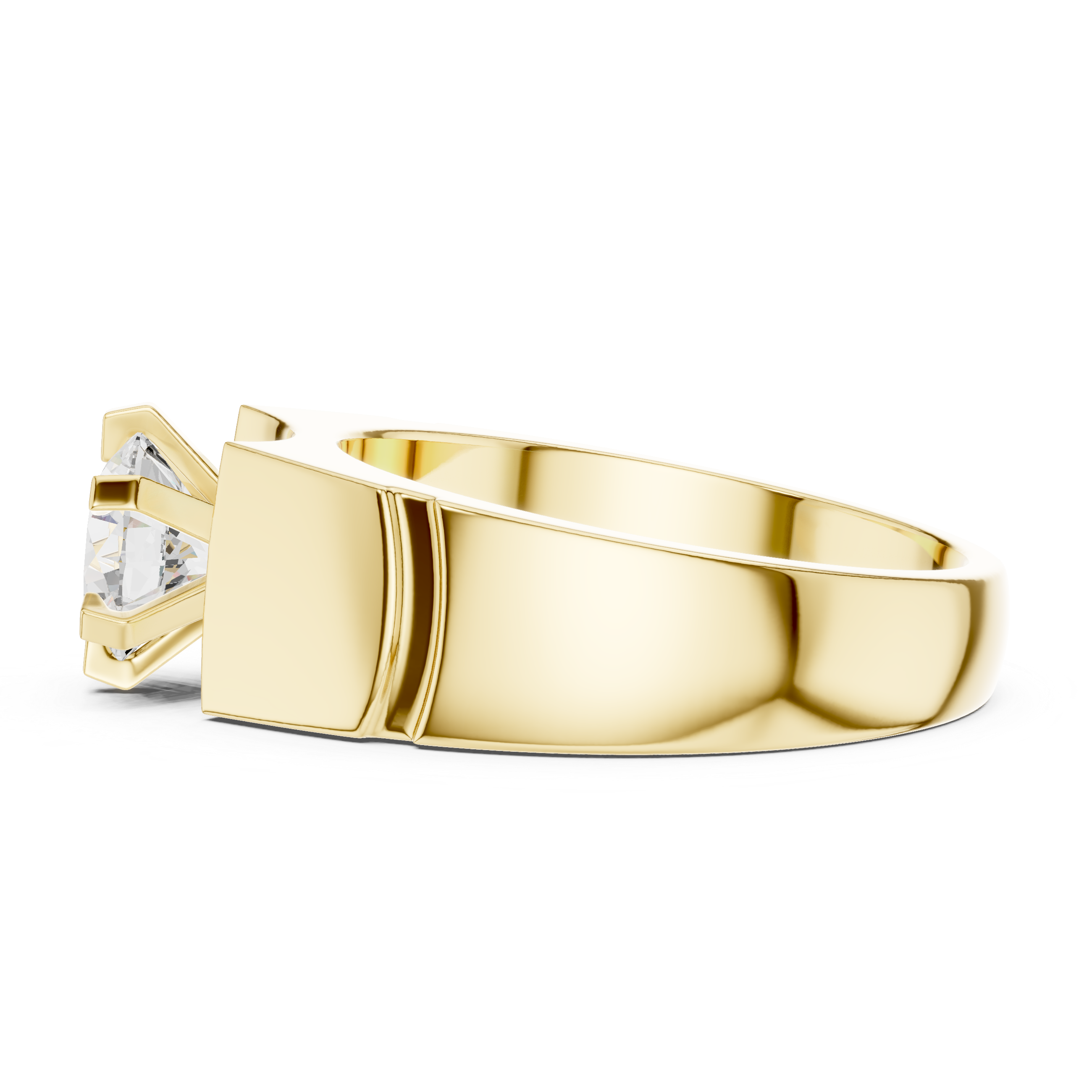 1.50 CT Round Diamond Men's Textured Solitaire Ring