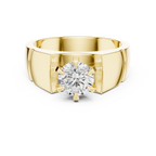 1.50 CT Round Diamond Men's Textured Solitaire Ring