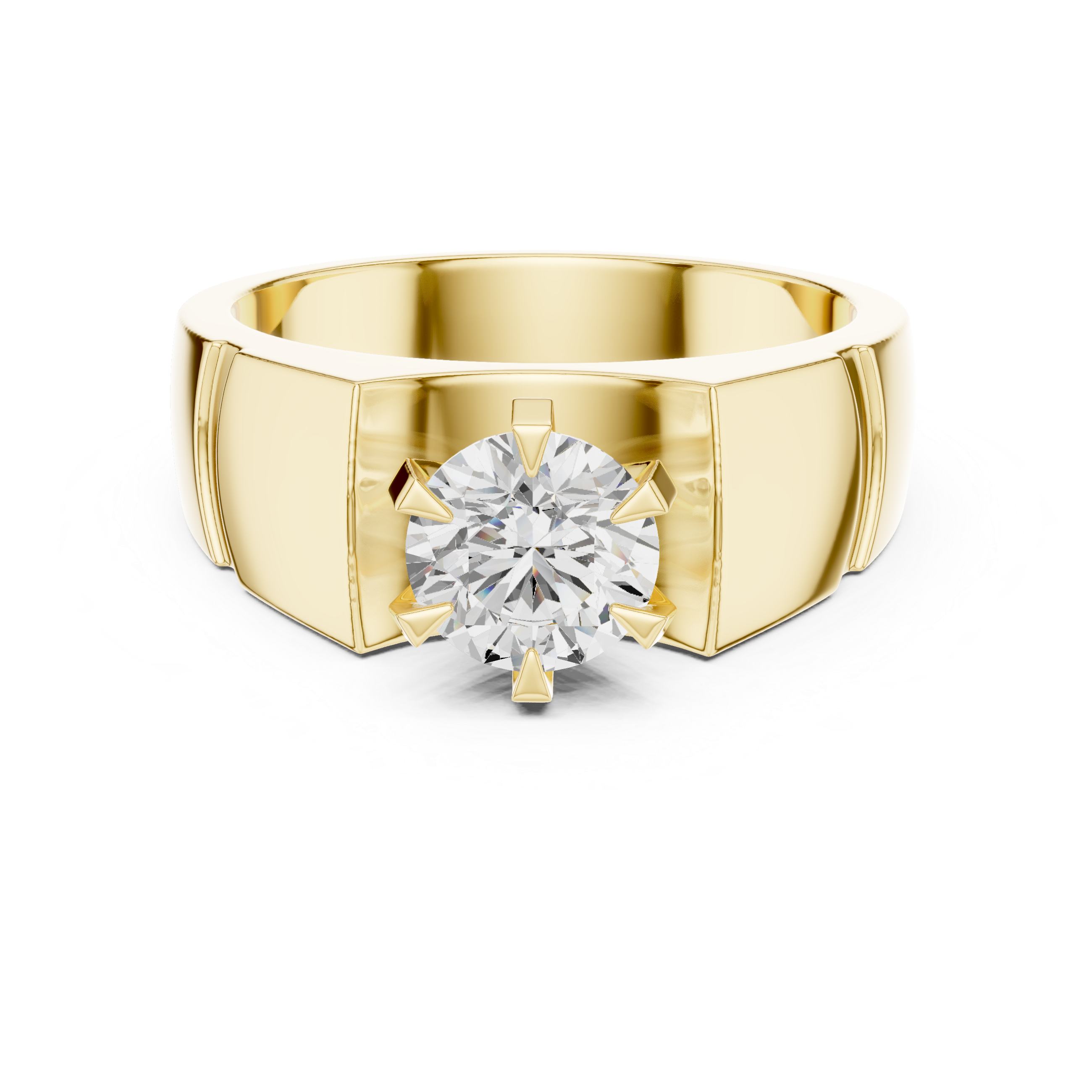 1.50 CT Round Diamond Men's Textured Solitaire Ring