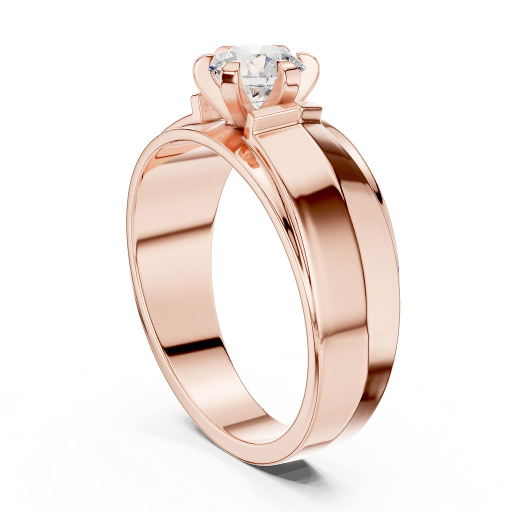 0.75 CT Round Diamond Men's Two-Tone Solitaire Ring