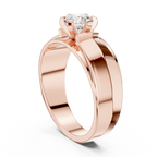 0.75 CT Round Diamond Men's Two-Tone Solitaire Ring