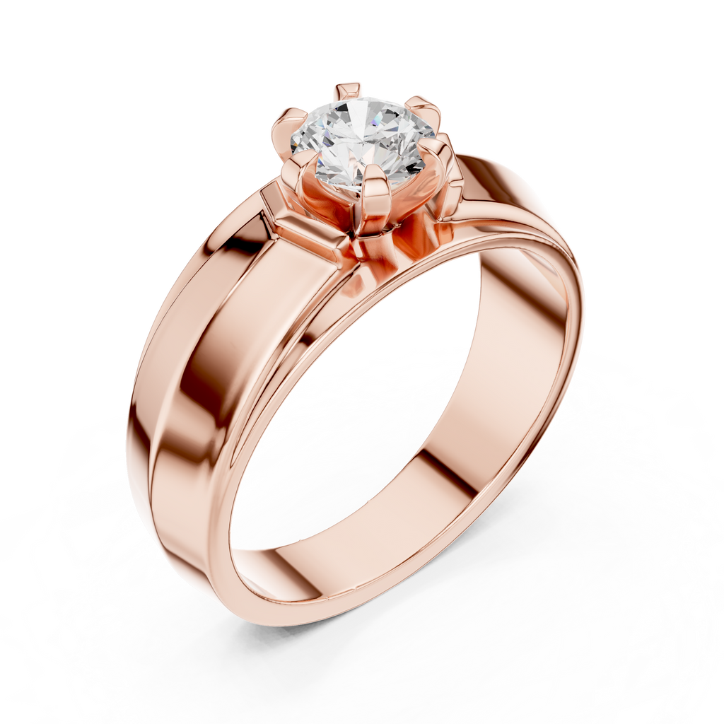 0.75 CT Round Diamond Men's Two-Tone Solitaire Ring