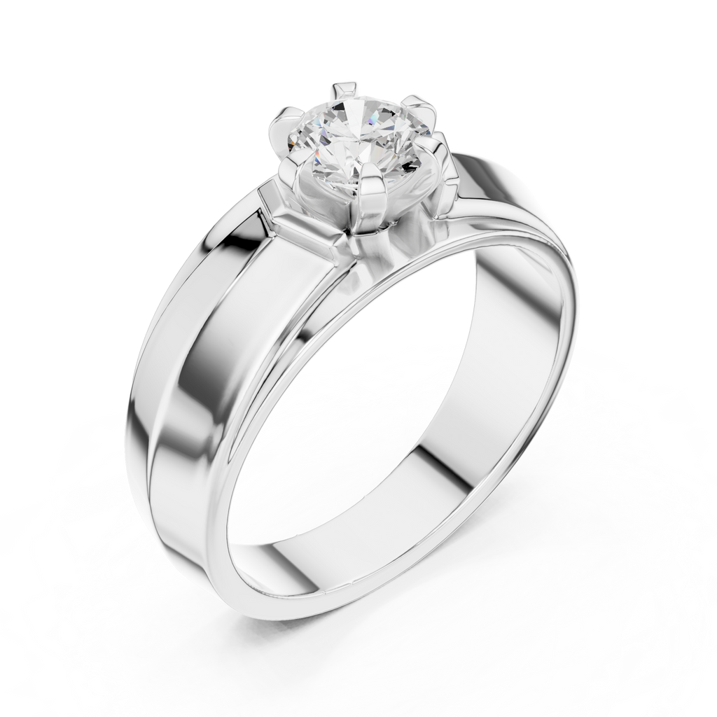 0.75 CT Round Diamond Men's Two-Tone Solitaire Ring