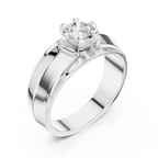 0.75 CT Round Diamond Men's Two-Tone Solitaire Ring
