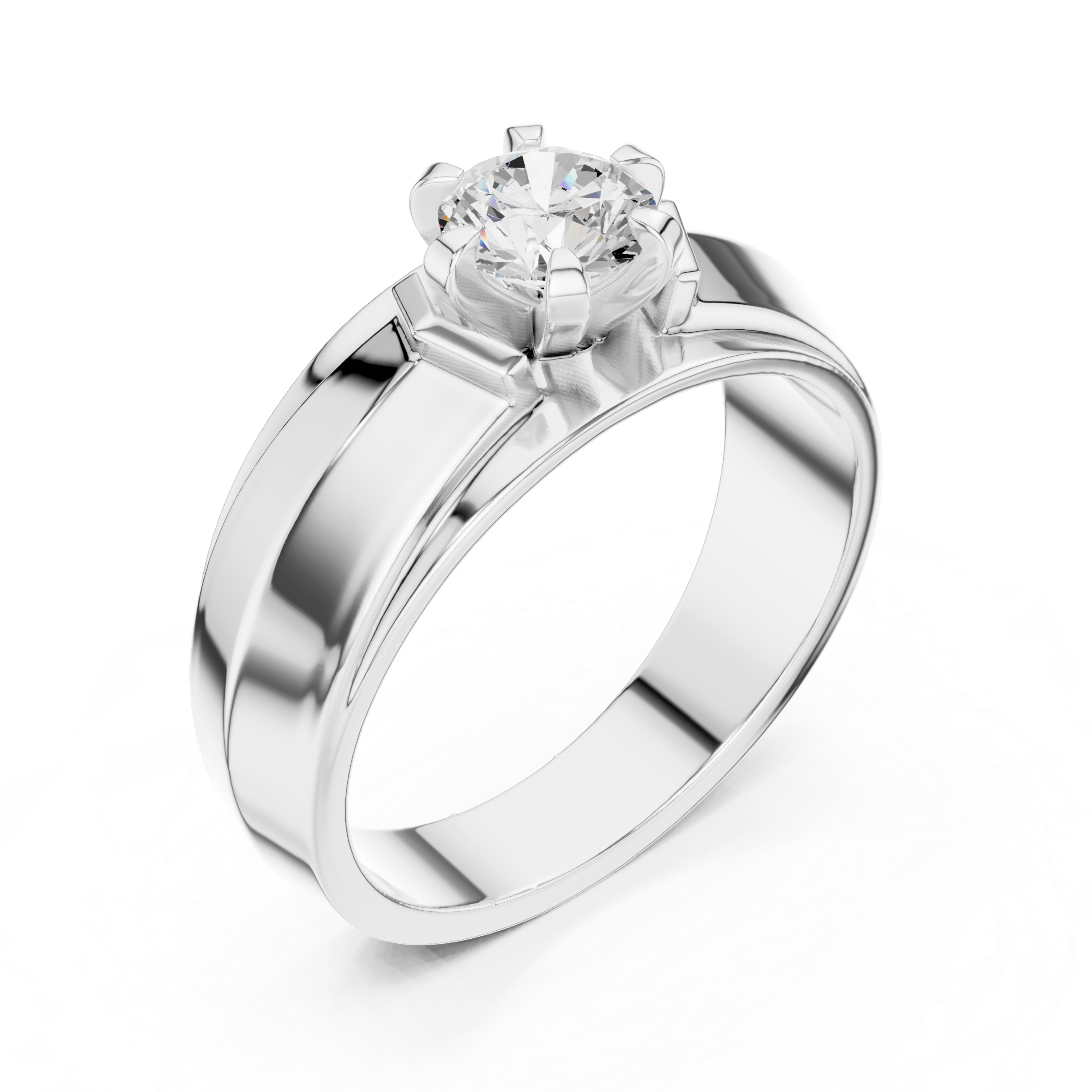 0.75 CT Round Diamond Men's Two-Tone Solitaire Ring