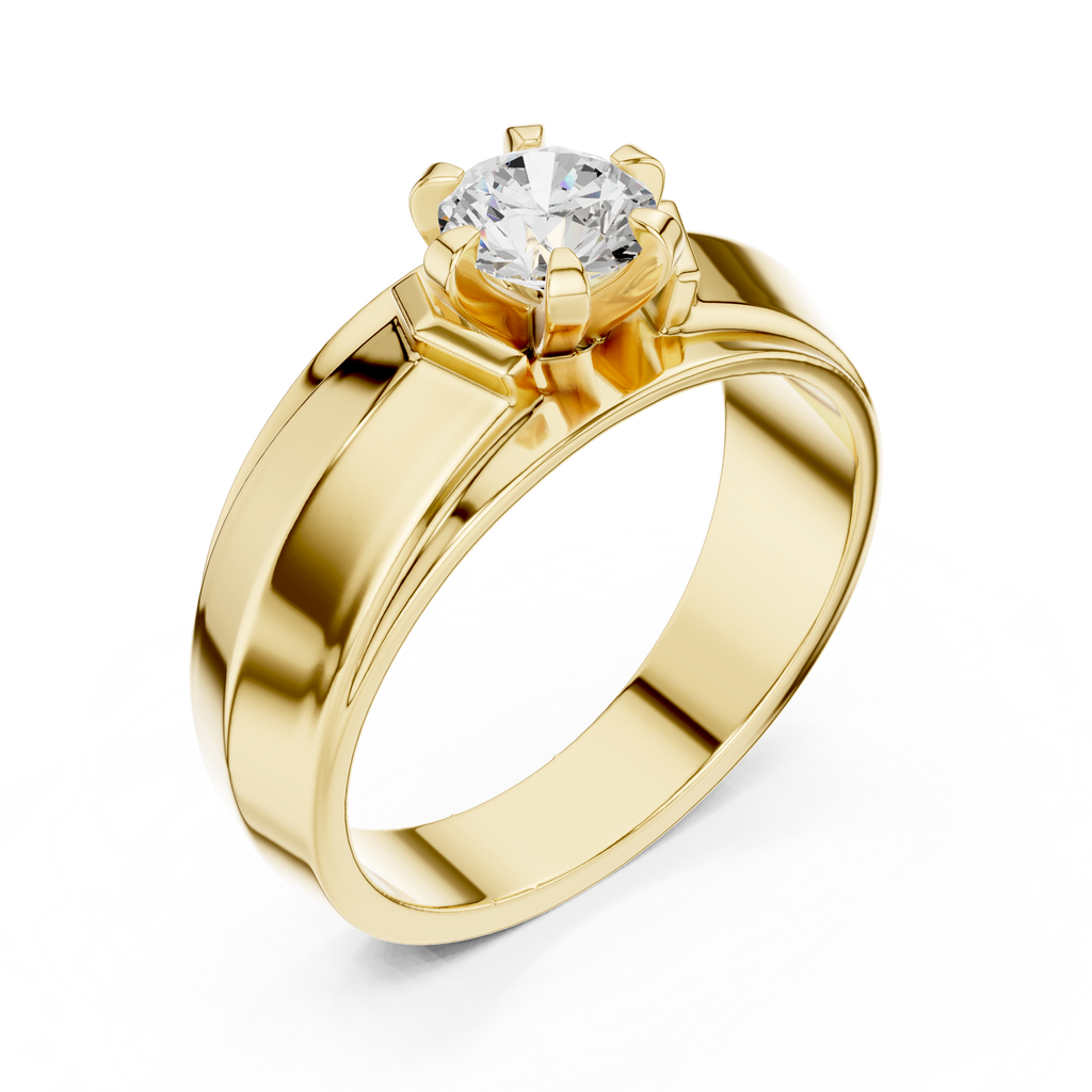 0.75 CT Round Diamond Men's Two-Tone Solitaire Ring