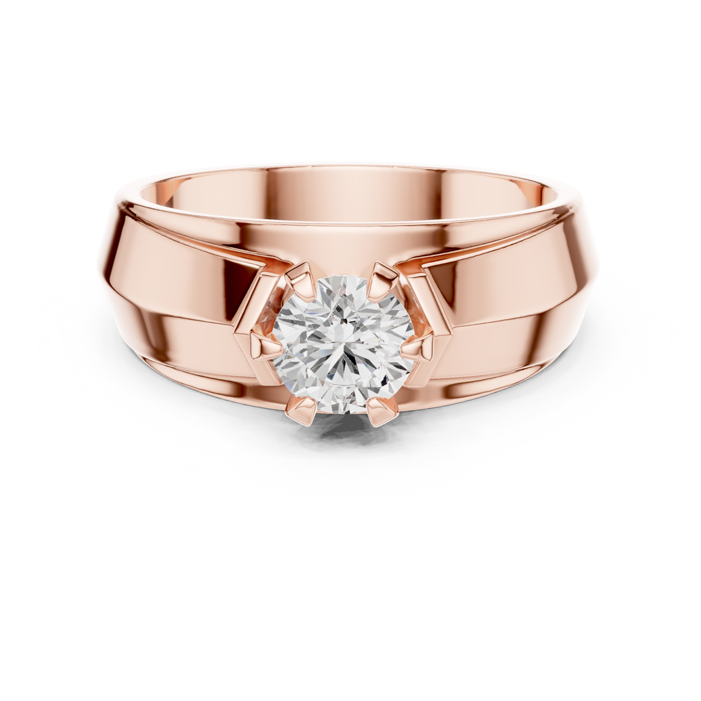 0.75 CT Round Diamond Men's Two-Tone Solitaire Ring