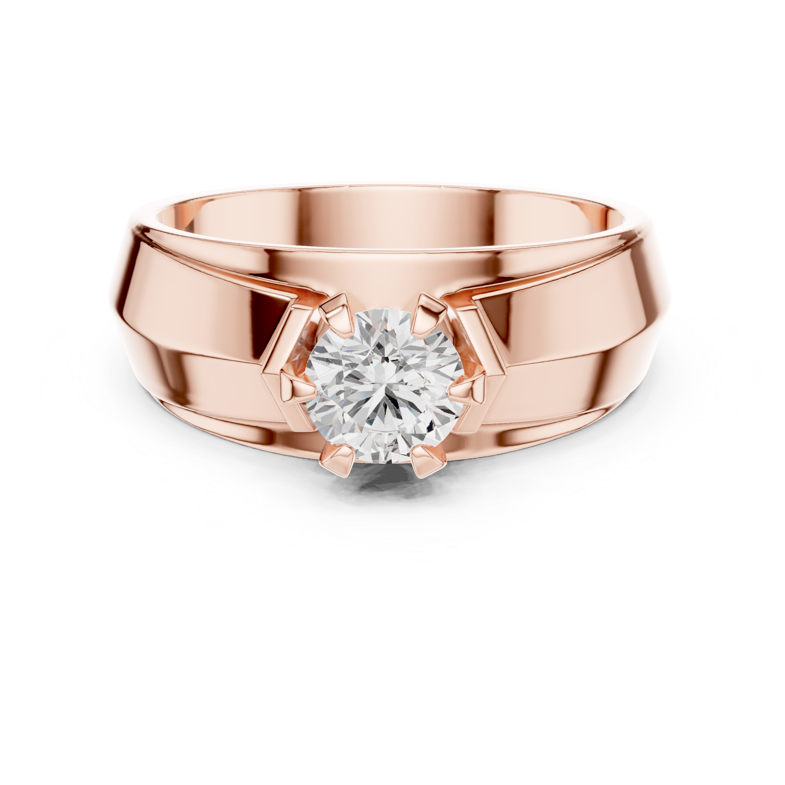 0.75 CT Round Diamond Men's Two-Tone Solitaire Ring