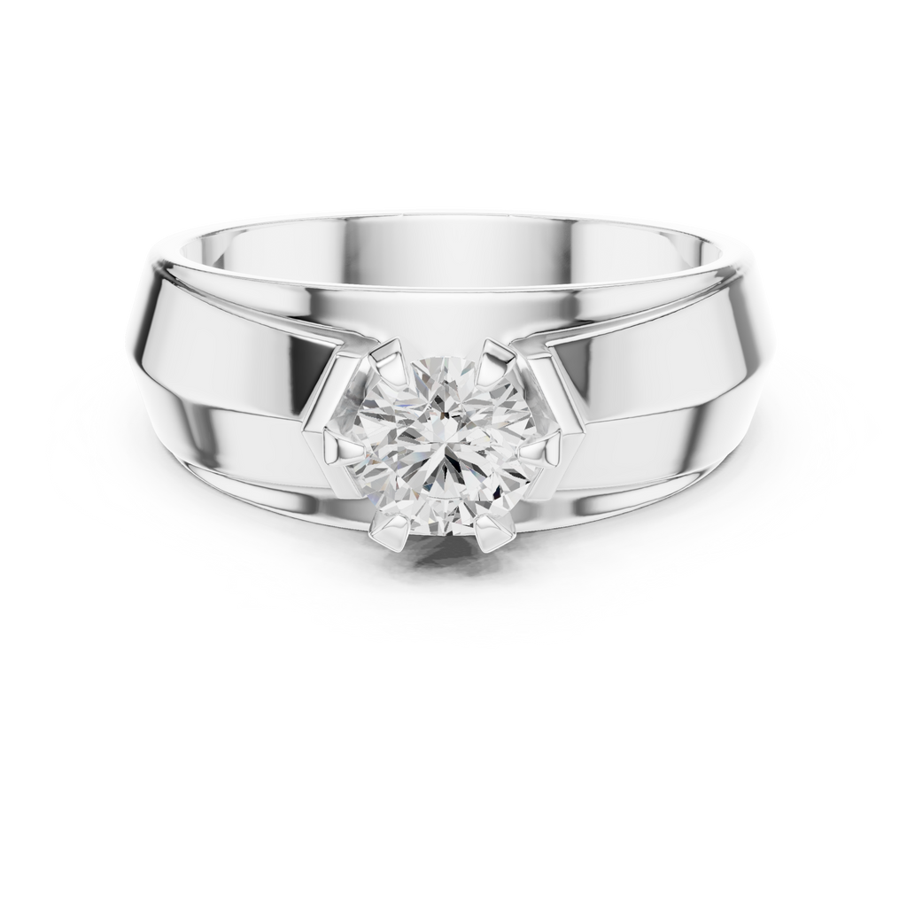 0.75 CT Round Diamond Men's Two-Tone Solitaire Ring