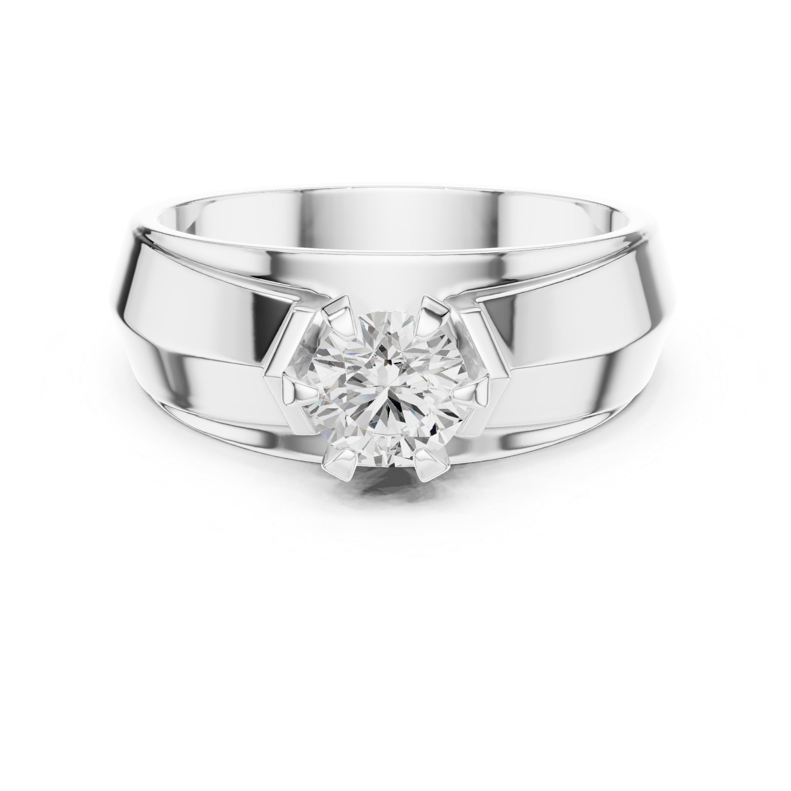 0.75 CT Round Diamond Men's Two-Tone Solitaire Ring