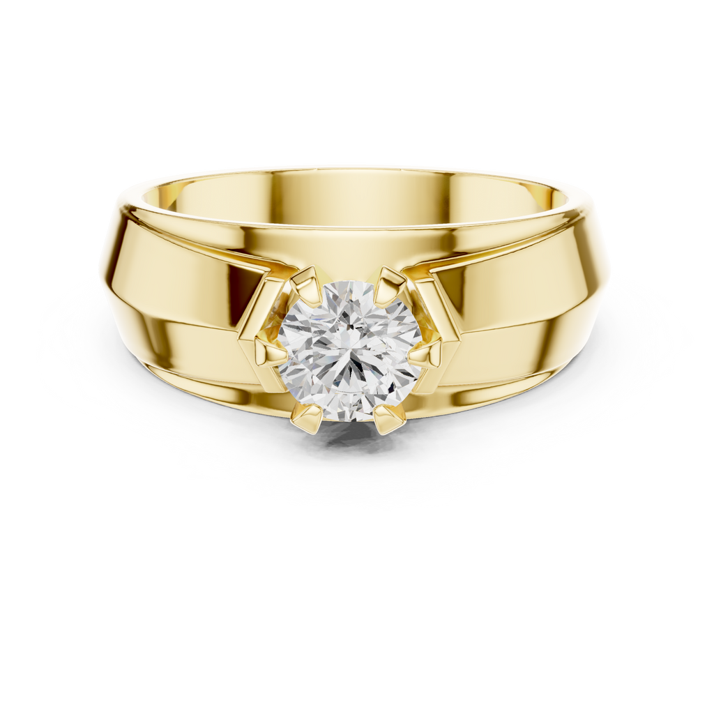 0.75 CT Round Diamond Men's Two-Tone Solitaire Ring