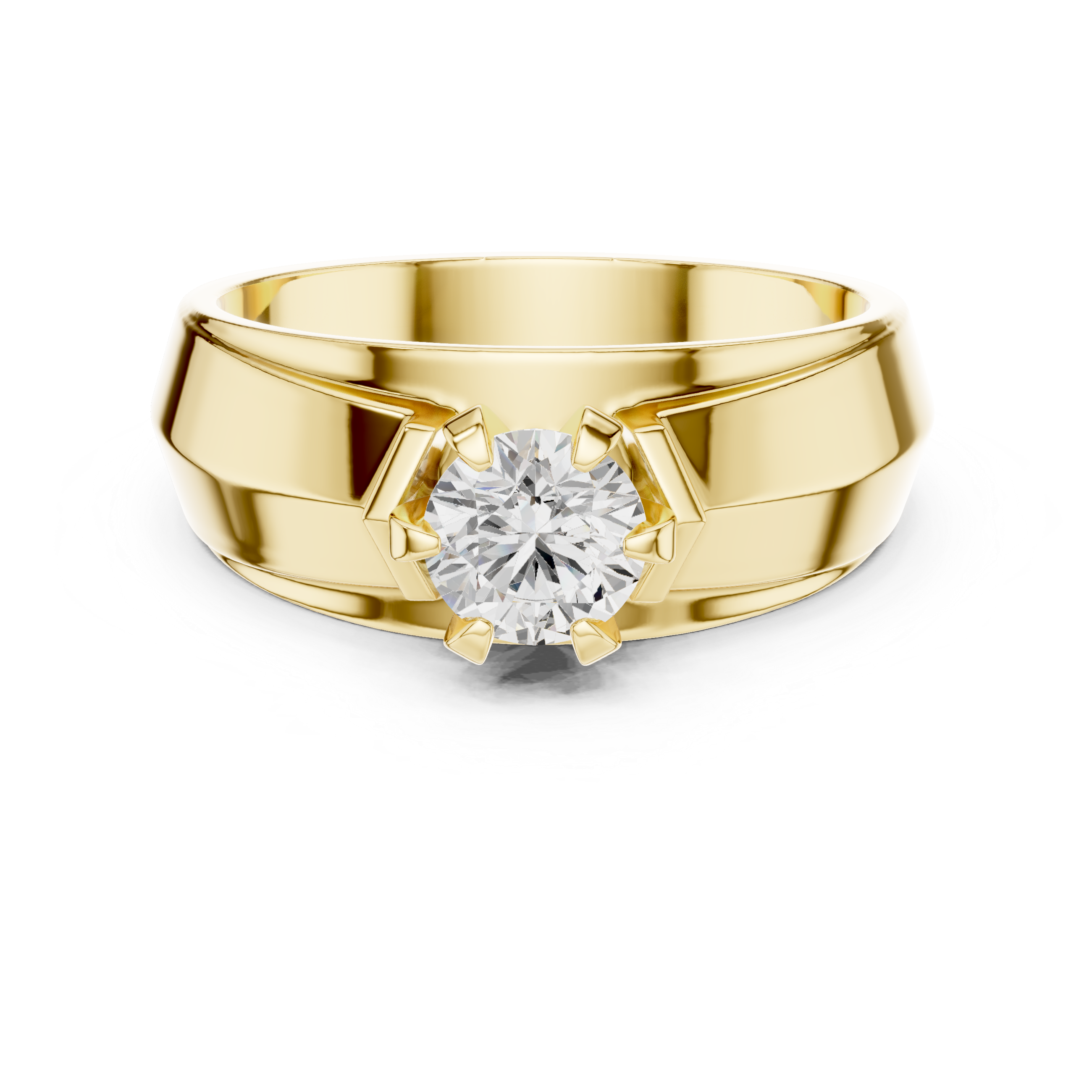 0.75 CT Round Diamond Men's Two-Tone Solitaire Ring