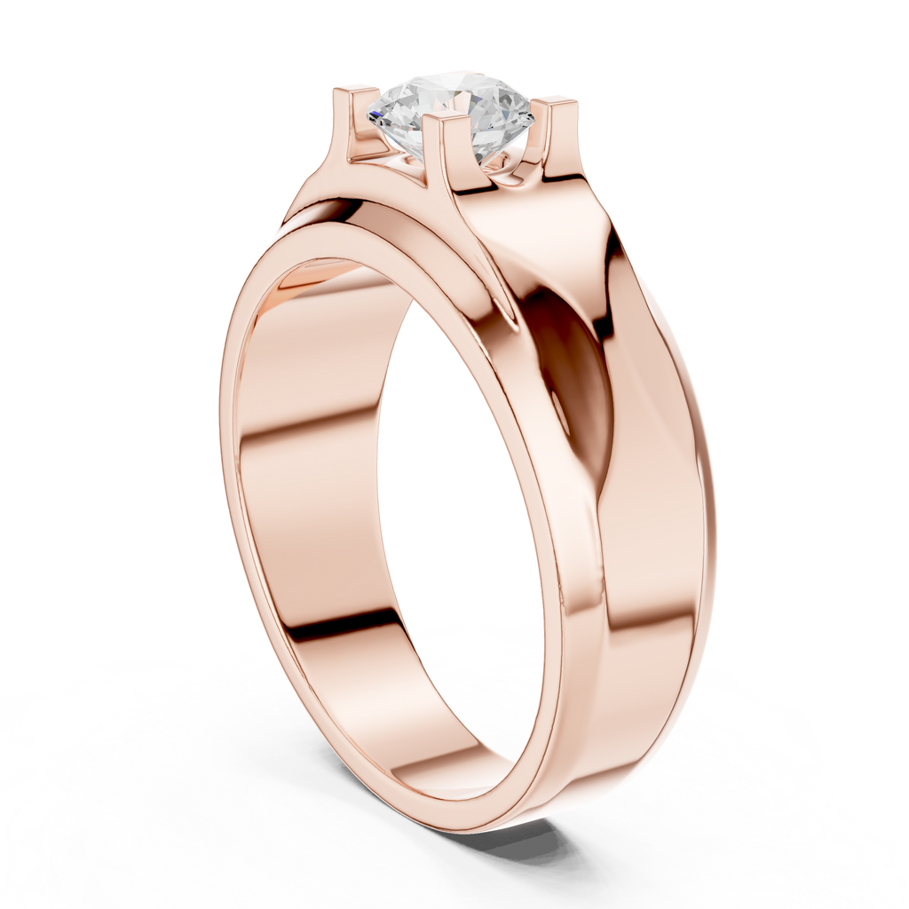 0.75 CT Round Diamond Two-Tone Men's Engagement Ring