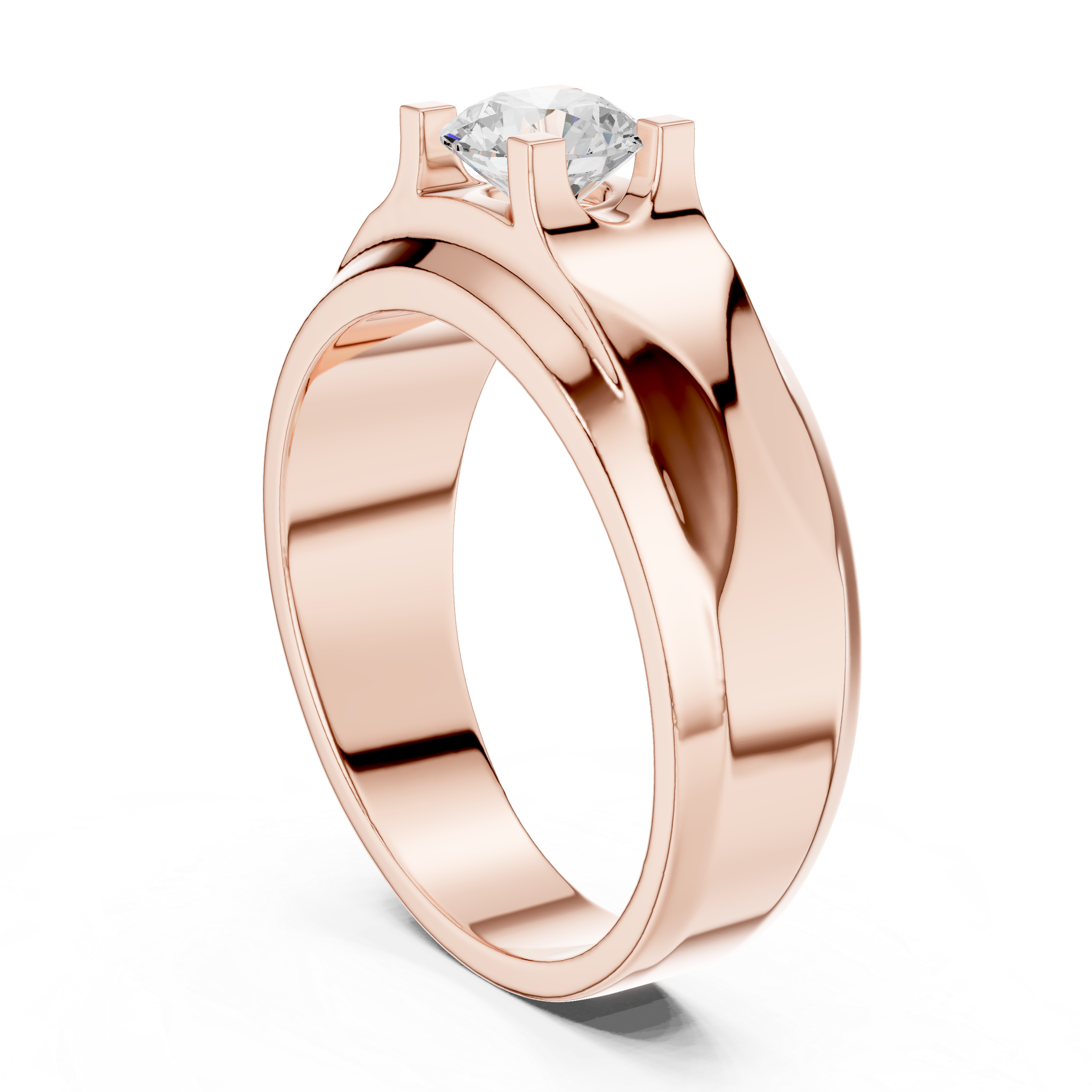 0.75 CT Round Diamond Two-Tone Men's Engagement Ring
