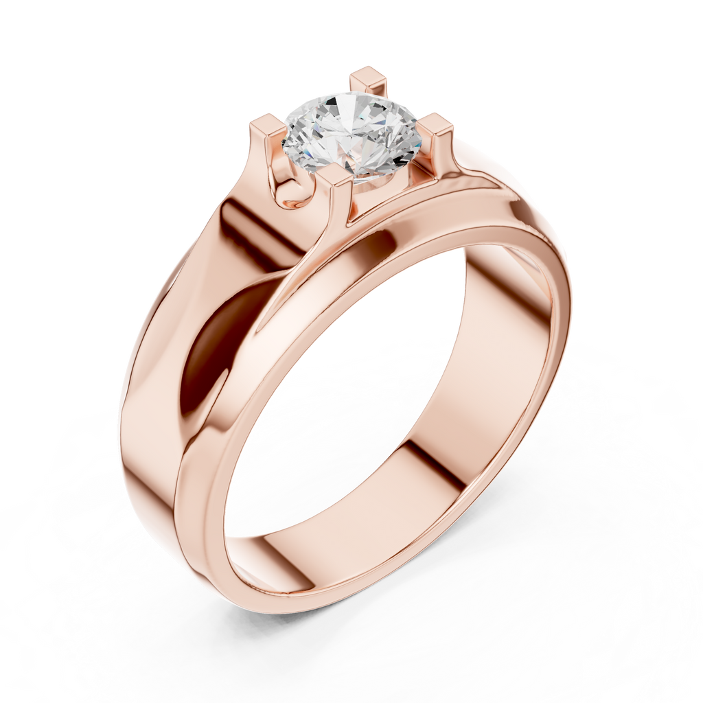 0.75 CT Round Diamond Two-Tone Men's Engagement Ring