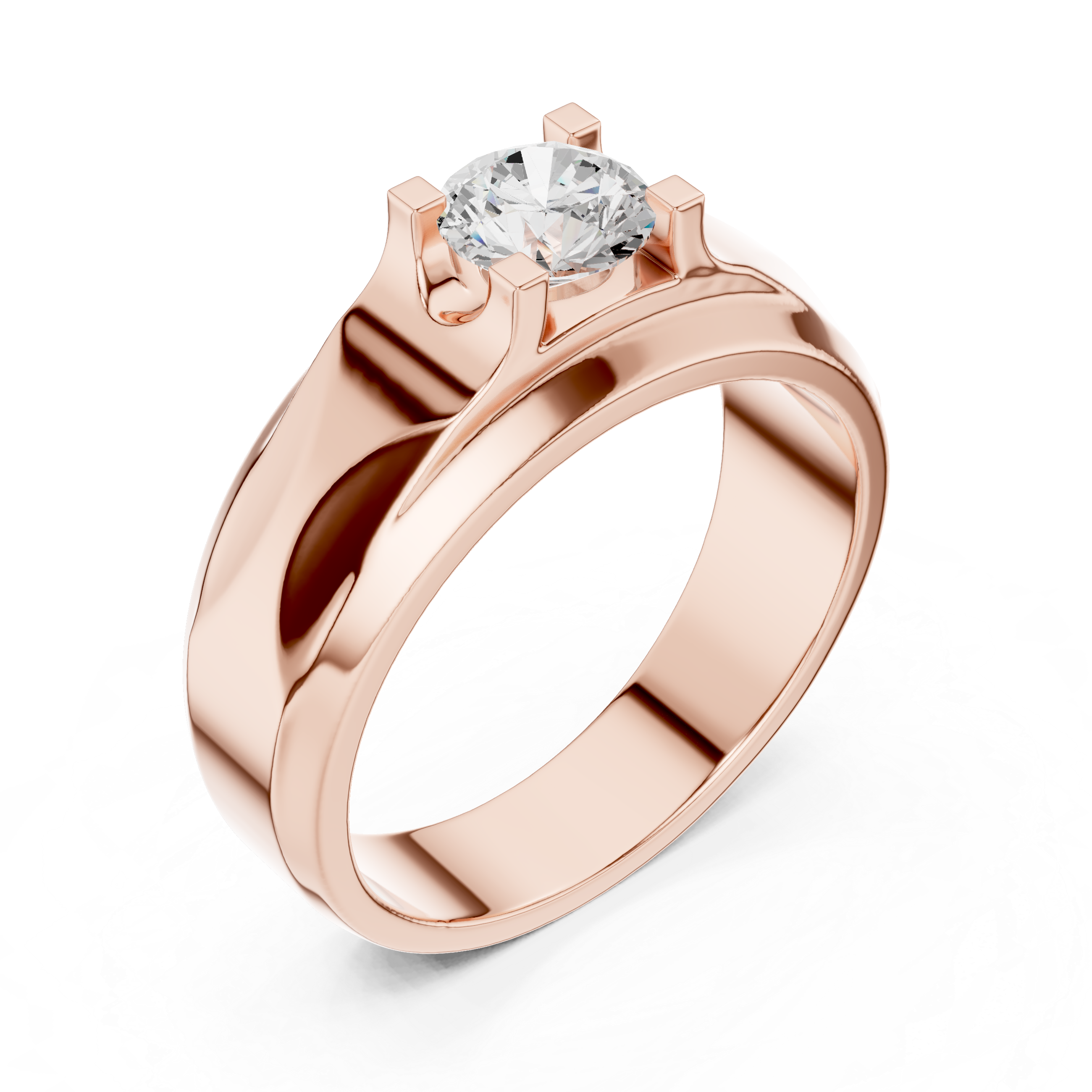 0.75 CT Round Diamond Two-Tone Men's Engagement Ring