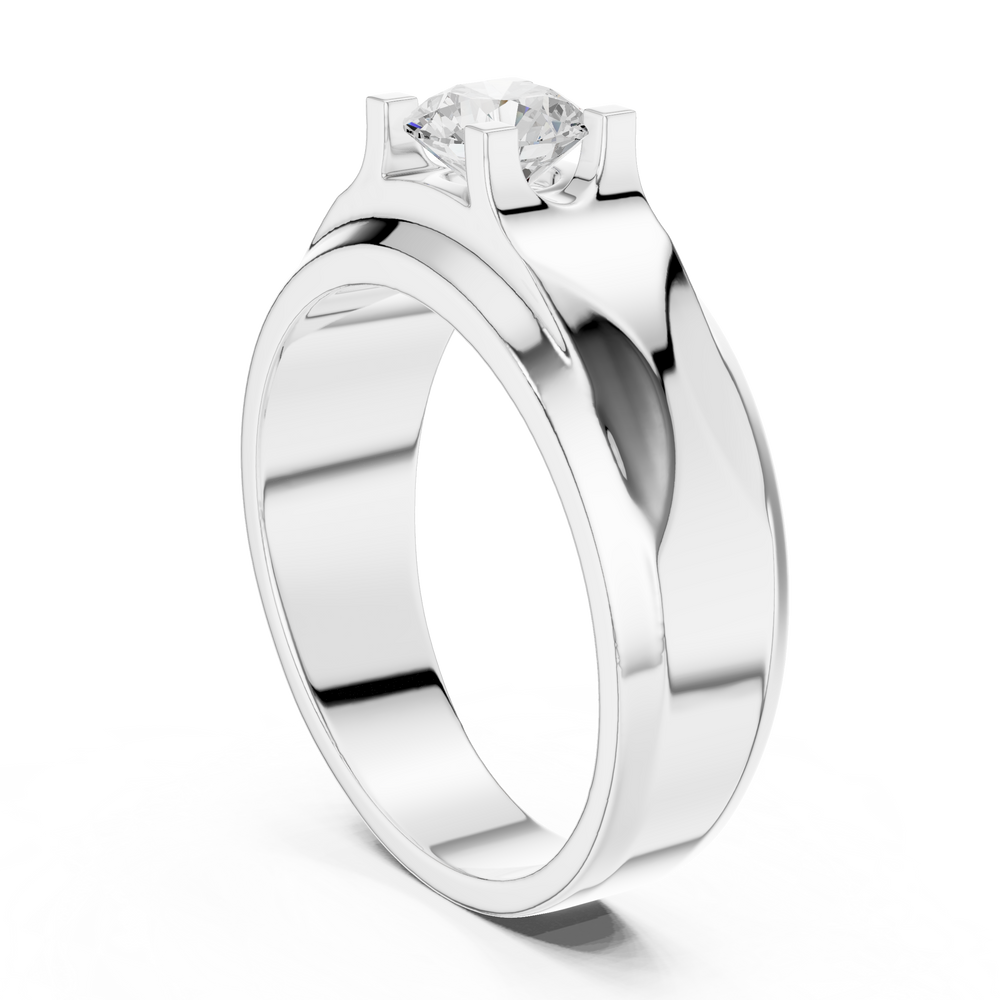 0.75 CT Round Diamond Two-Tone Men's Engagement Ring