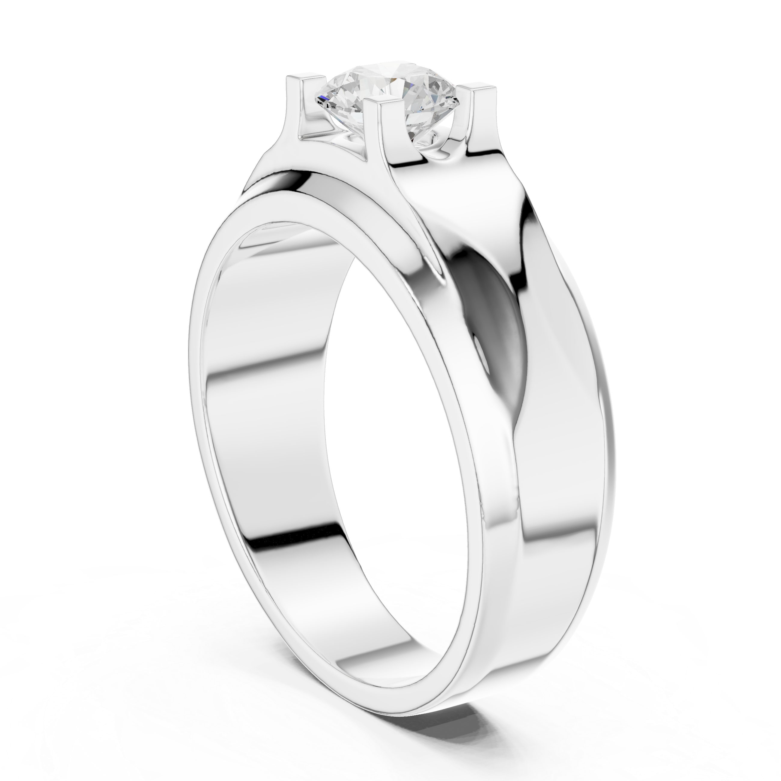 0.75 CT Round Diamond Two-Tone Men's Engagement Ring