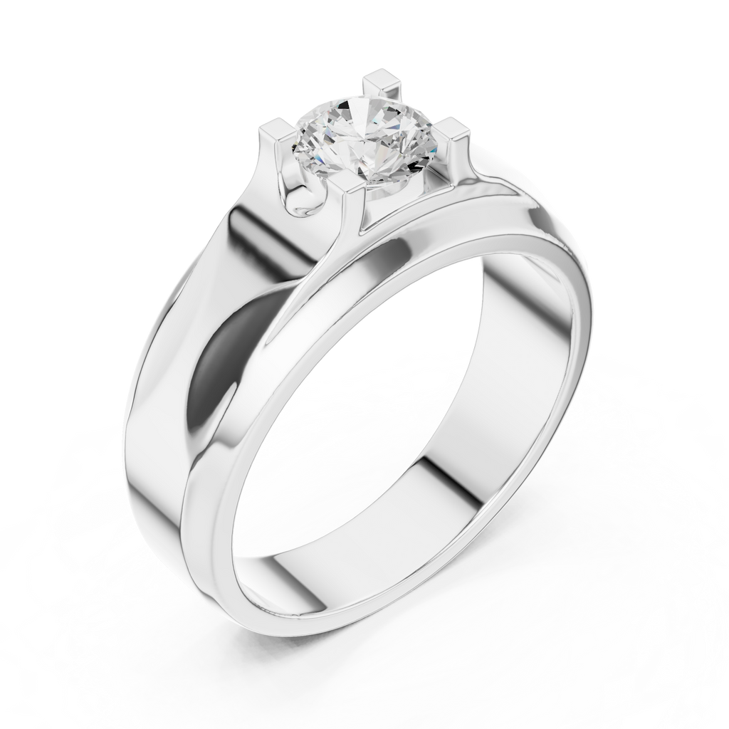 0.75 CT Round Diamond Two-Tone Men's Engagement Ring
