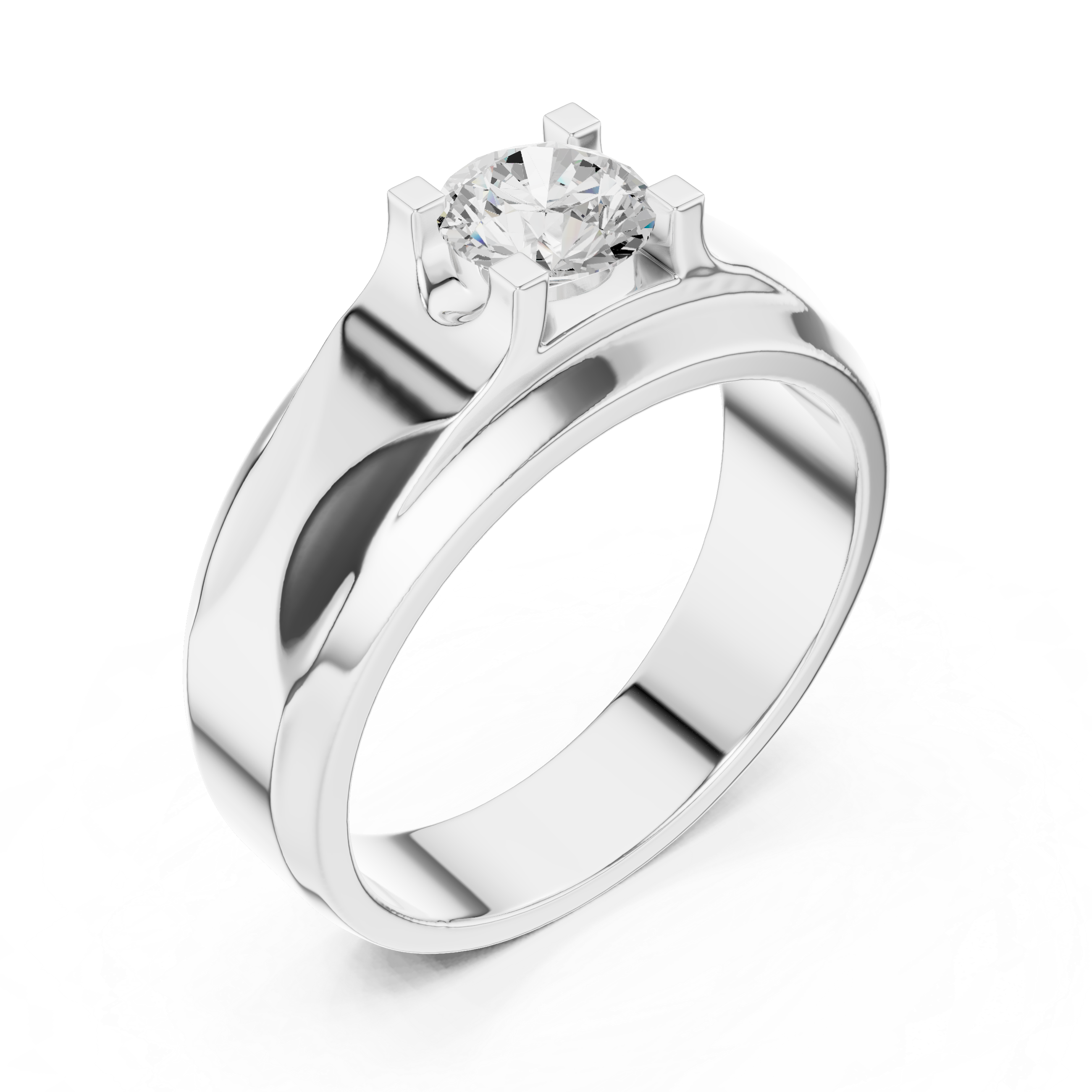 0.75 CT Round Diamond Two-Tone Men's Engagement Ring