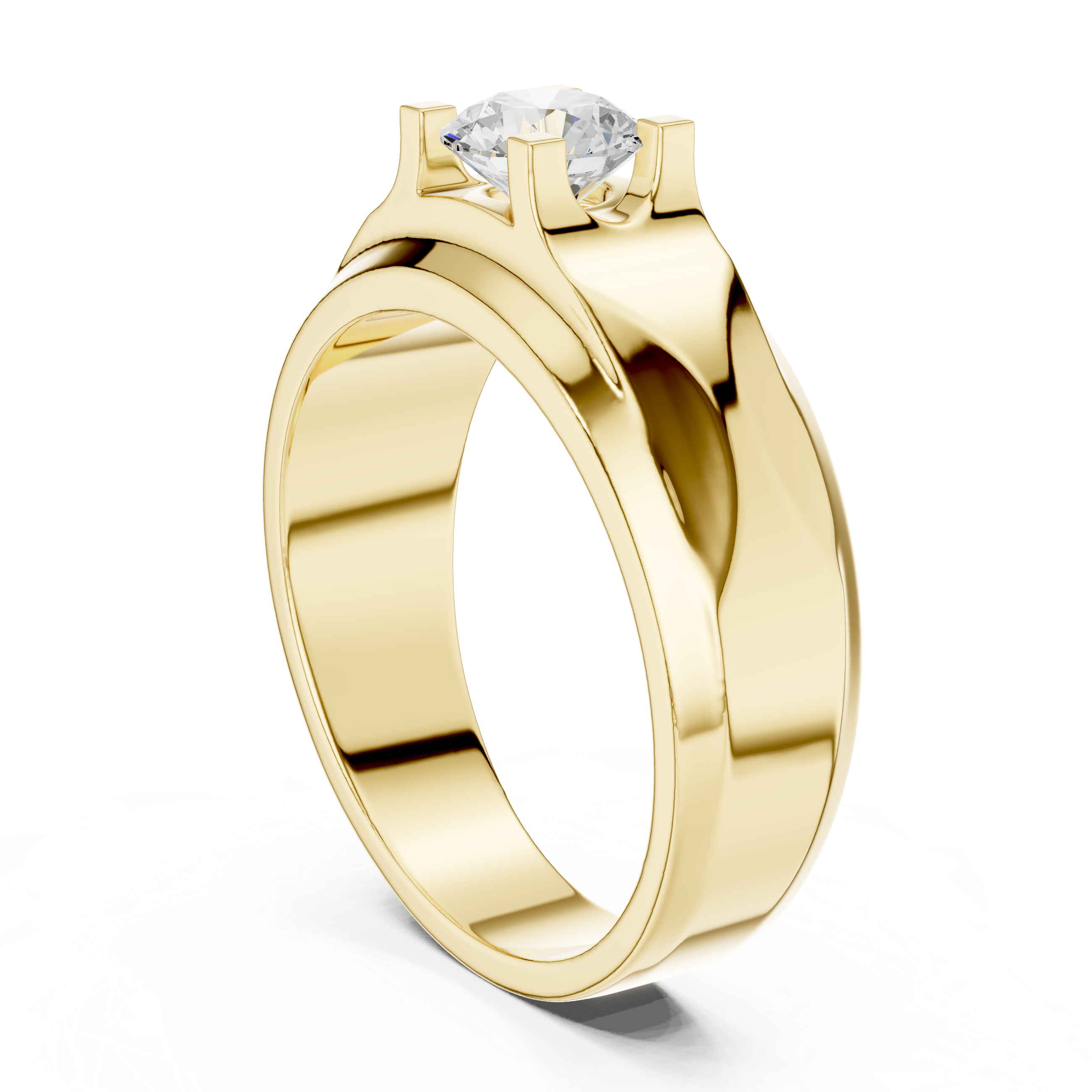 0.75 CT Round Diamond Two-Tone Men's Engagement Ring