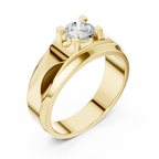 0.75 CT Round Diamond Two-Tone Men's Engagement Ring