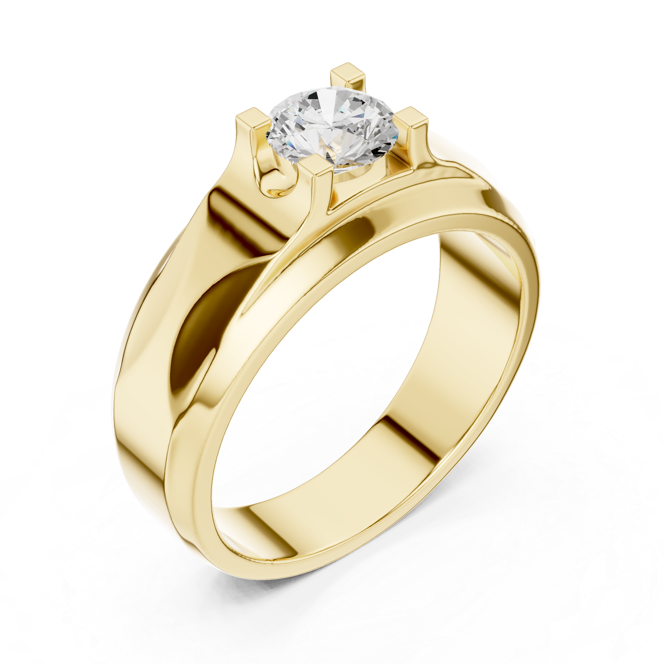0.75 CT Round Diamond Two-Tone Men's Engagement Ring