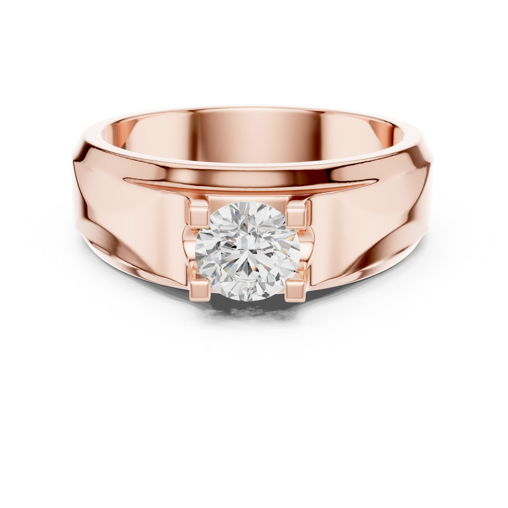 0.75 CT Round Diamond Two-Tone Men's Engagement Ring
