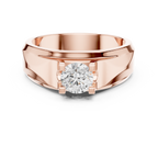 0.75 CT Round Diamond Two-Tone Men's Engagement Ring