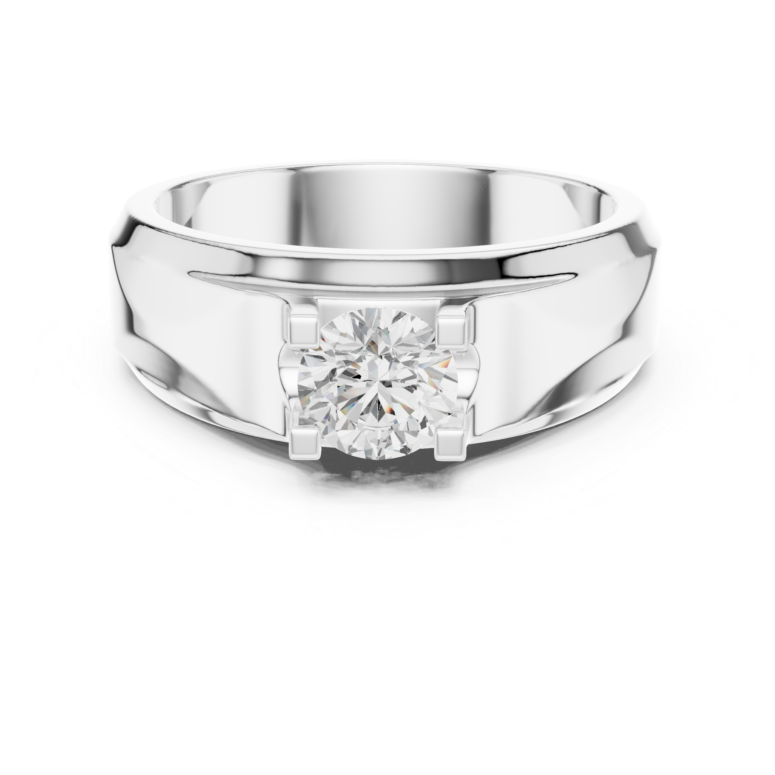 0.75 CT Round Diamond Two-Tone Men's Engagement Ring