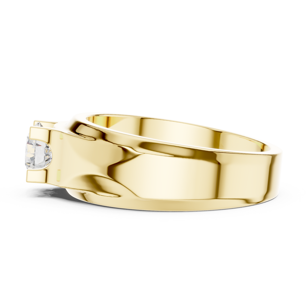 0.75 CT Round Diamond Two-Tone Men's Engagement Ring