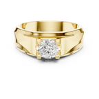0.75 CT Round Diamond Two-Tone Men's Engagement Ring
