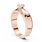 0.75 CT Round Diamond Two-Tone Twist Men's Ring