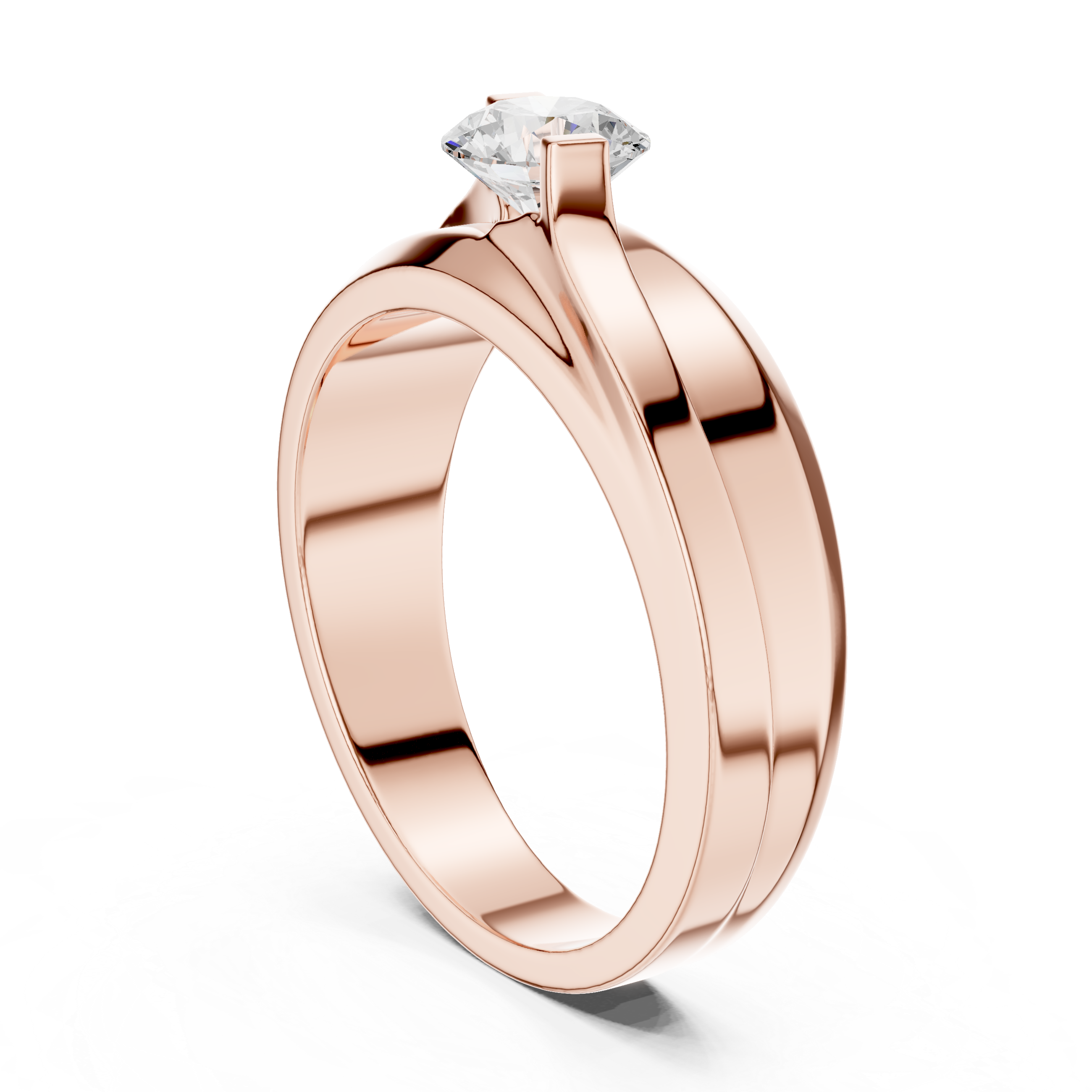 0.75 CT Round Diamond Two-Tone Twist Men's Ring