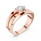 0.75 CT Round Diamond Two-Tone Twist Men's Ring