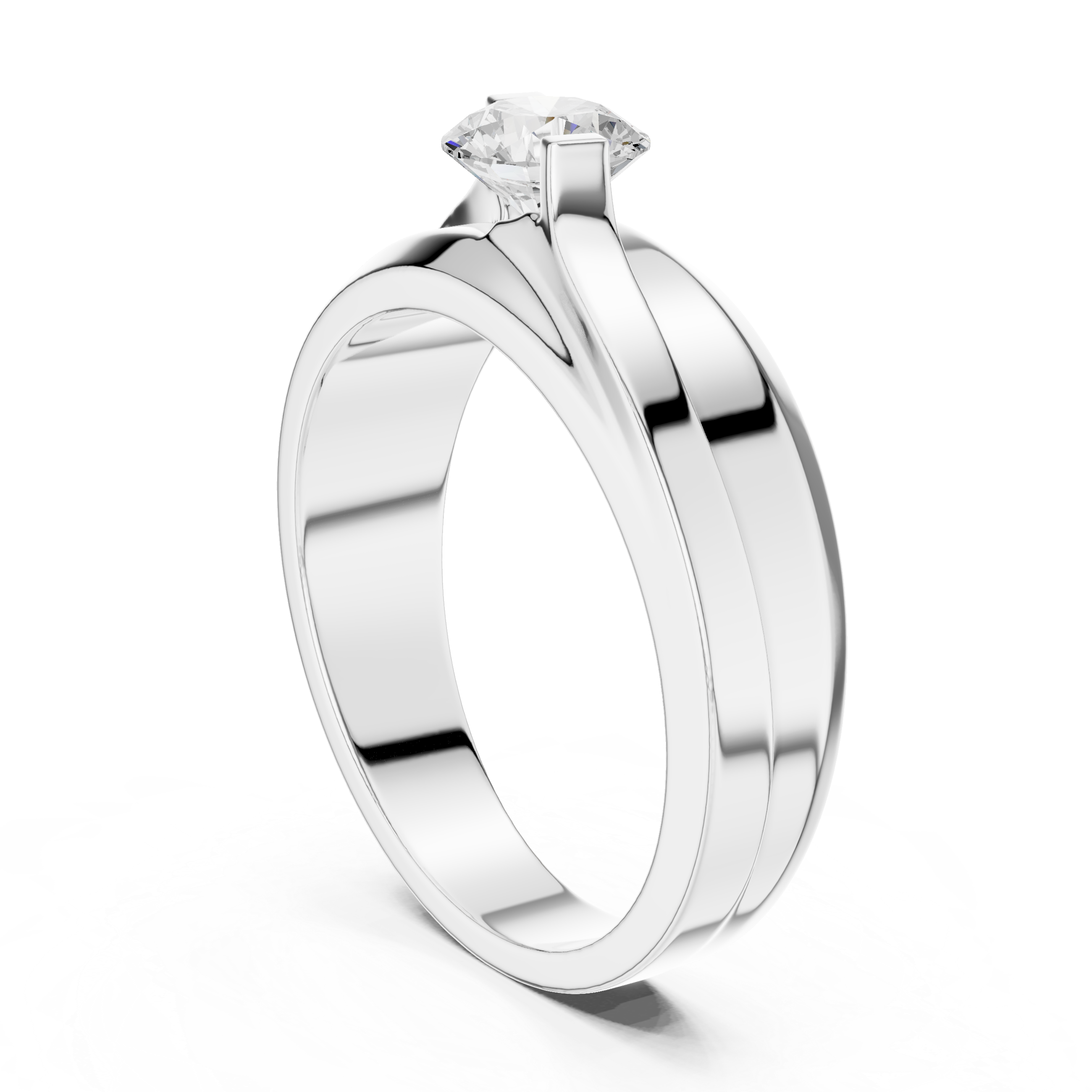 0.75 CT Round Diamond Two-Tone Twist Men's Ring