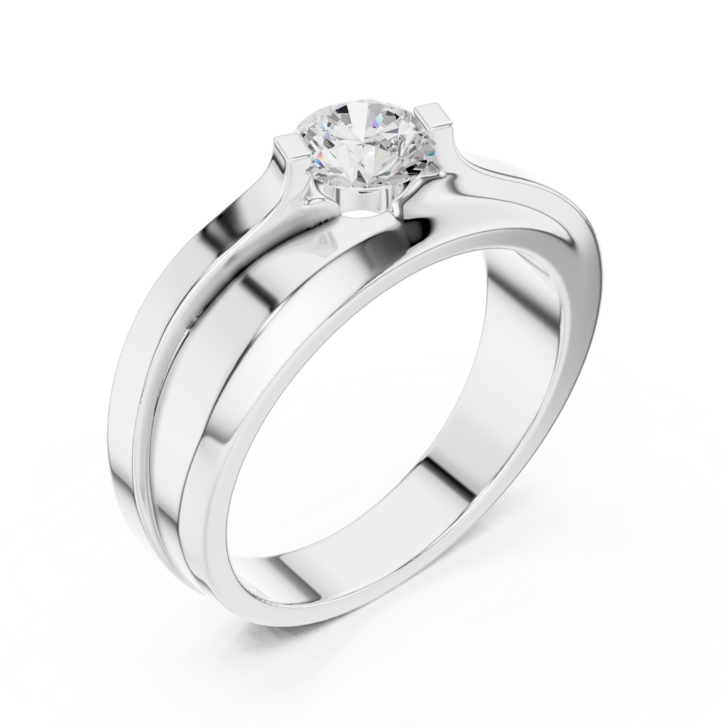 0.75 CT Round Diamond Two-Tone Twist Men's Ring