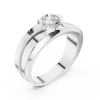 0.75 CT Round Diamond Two-Tone Twist Men's Ring