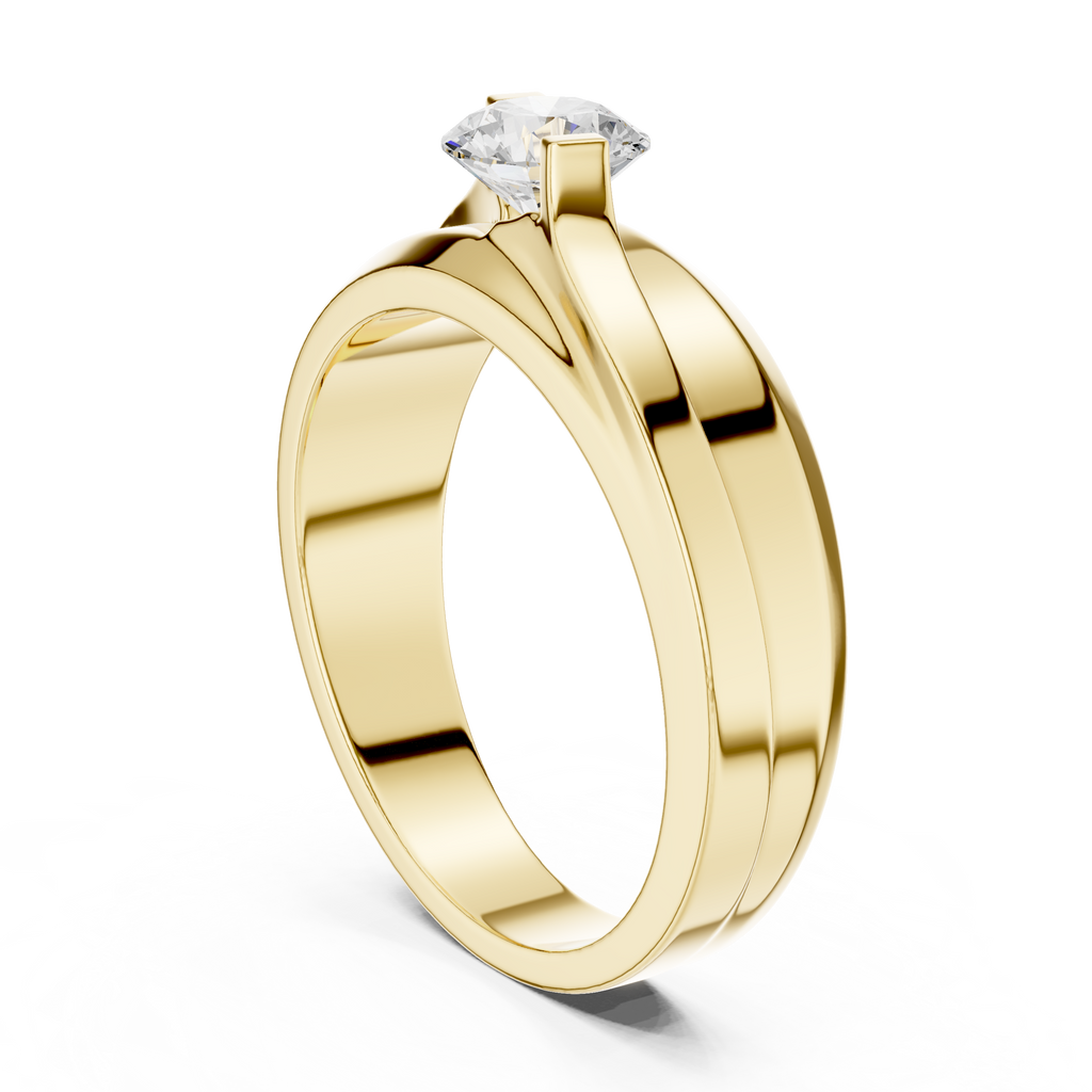 0.75 CT Round Diamond Two-Tone Twist Men's Ring