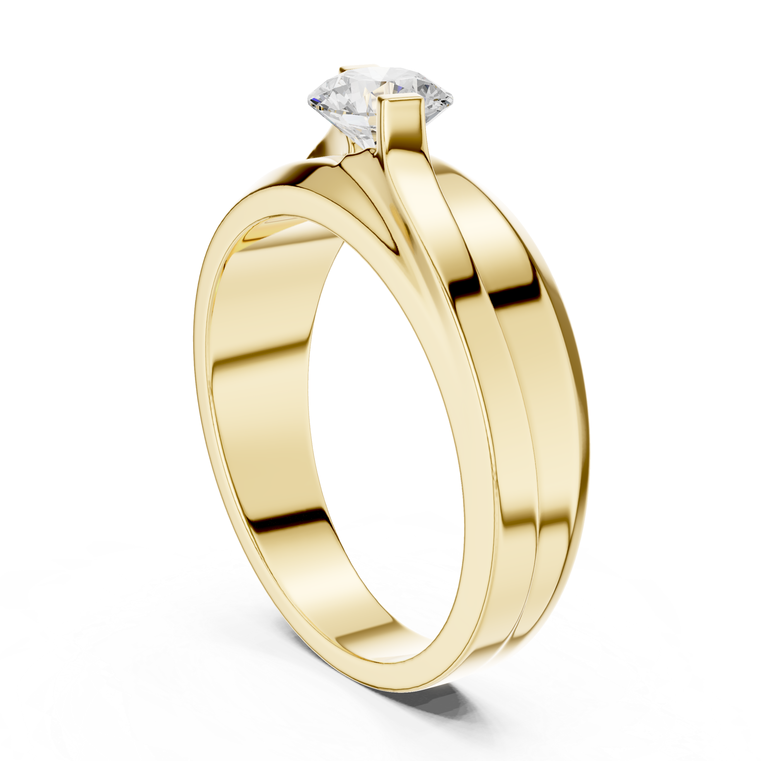 0.75 CT Round Diamond Two-Tone Twist Men's Ring