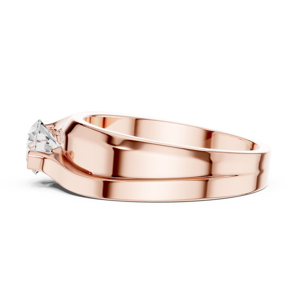 0.75 CT Round Diamond Two-Tone Twist Men's Ring