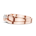 0.75 CT Round Diamond Two-Tone Twist Men's Ring