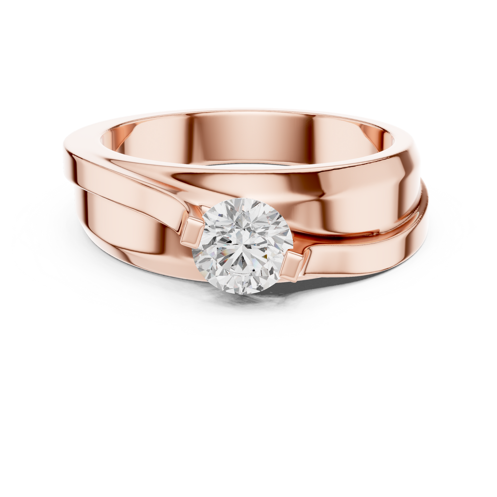 0.75 CT Round Diamond Two-Tone Twist Men's Ring
