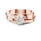 0.75 CT Round Diamond Two-Tone Twist Men's Ring