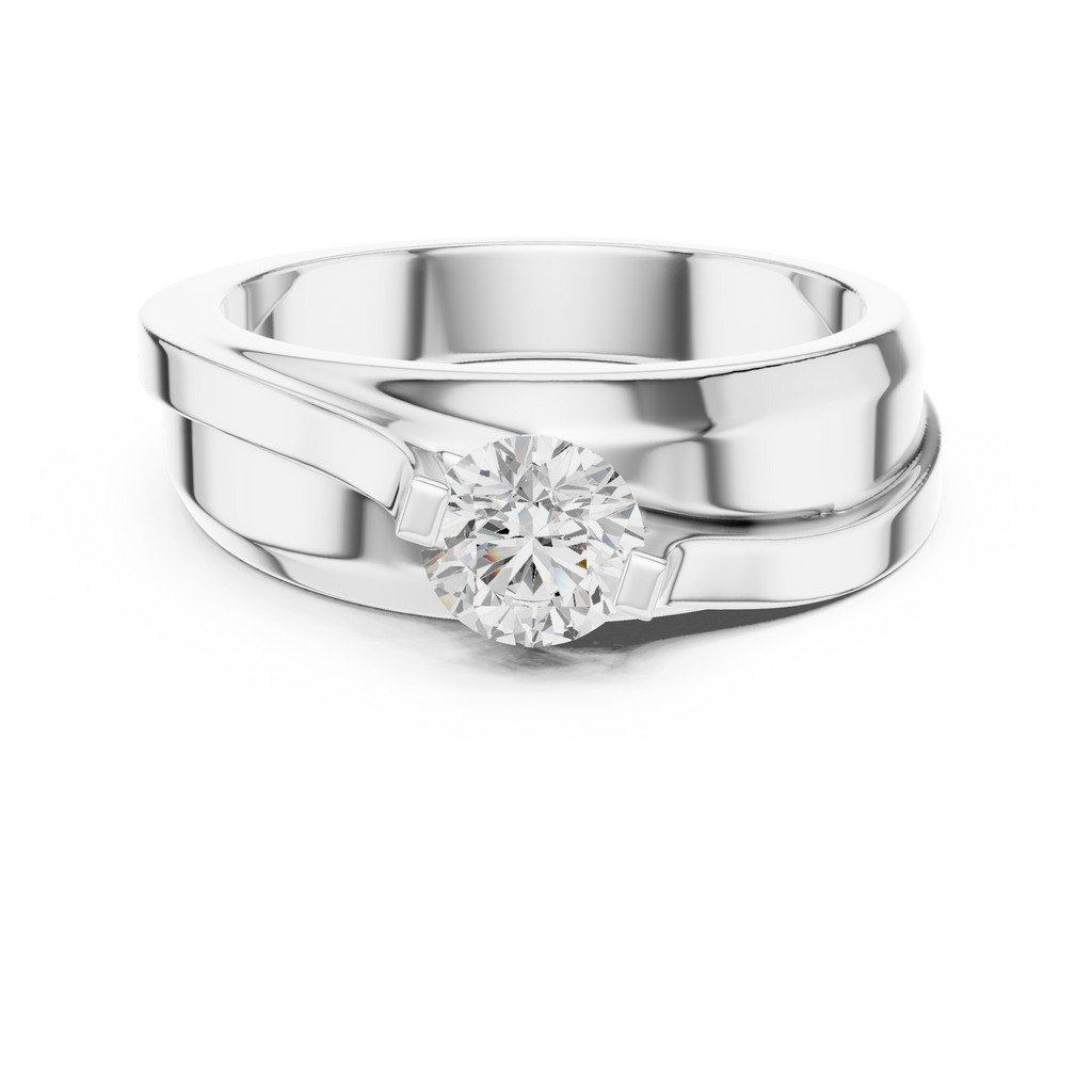 0.75 CT Round Diamond Two-Tone Twist Men's Ring