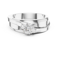 0.75 CT Round Diamond Two-Tone Twist Men's Ring